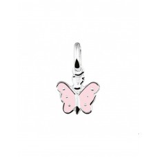 ZILVEREN HANGER ROZE VLINDER