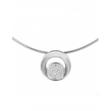 ZILVEREN SET (HANGER+kETTING) CIRCELS ICED MET ZIRKONIA