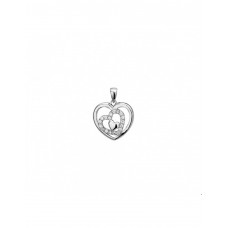 ZILVEREN HART HANGER MET ZIRKONIA