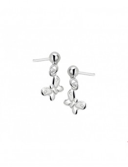 ZILVEREN VLINDER HANGOORSTEKERS