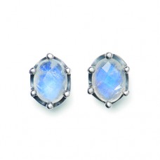 ZILVEREN RABINOVICH OORSTEKERS MET MAANSTEEN