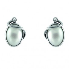 RABINOVICH zilveren OORstekers met parel EN ZIRCONIA - 58912