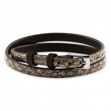 RABINOVICH ZILVERBRUIN LEER ARMBAND