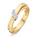 BICOLOUR RING MET BRILJANT 0.09 CRT SI W - 61201