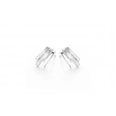 ZILVEREN OORKNOP MAT/POLY MET ZIRC. ZILVEREN OORKNOP MAT/POLY MET ZIRC.