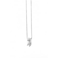 ZILVEREN COLLIER MET HANGER MAT/POLY