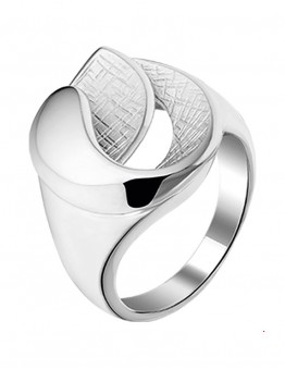 ZILVEREN RING POLY/SCRATCH