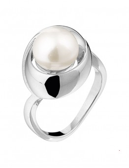 ZILVEREN RING  MET ZOETWATERPAREL