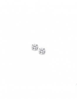 ZILVEREN  SOLITAIR OORSTEKER