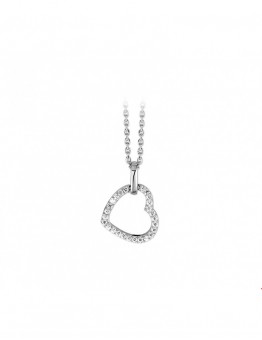 ZILVEREN KETTING MET ZIRKONIA HART