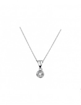 ZILVEREN KETTING MET ZIRKONIA HANGER