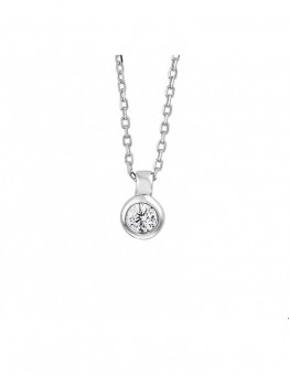 ZILVEREN KETTING MET ZIRKONIA HANGER
