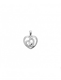 ZILVEREN HART HANGER MET ZIRKONIA