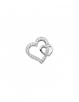 ZILVEREN HART HANGER MET ZIRKONIA