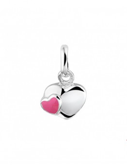 ZILVEREN HANGER MET ROZE HART