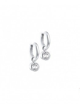ZILVEREN CREOLEN MET ZIRKONIA HANGER