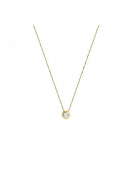 GOUDEN COLLIER MET RONDE ZIRKONIA HANGER