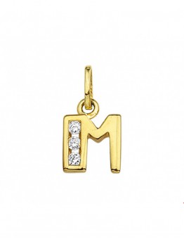 GOUDEN  LETTER HANGER MET ZIRKONIA