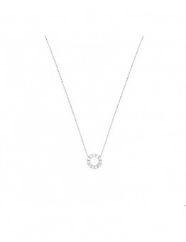 WITGOUDEN CHOKER OPEN CIRCEL MET ZIRKONIA