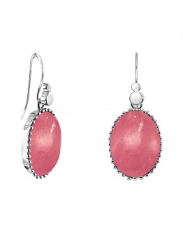 RABINOVICH zilveren OORhangers met RHODOCHROSIET