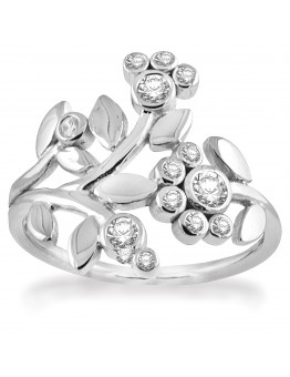ZILVEREN RABINOVICH RING MET ZIRKONIA - 60132
