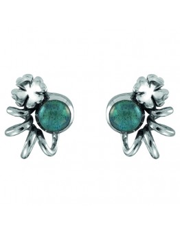 ZILVEREN RABINOVICH OORSTEKERS MET  LABRADORIET - 60129