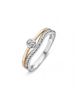 ROSÉ BICOLOR RING MET ZIRKONIA - 59030