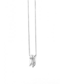 ZILVEREN COLLIER MET HANGER MAT/POLY